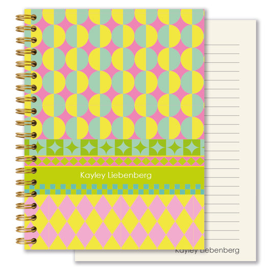 Personalised Journal - Harlequin Stripe - Sorbet