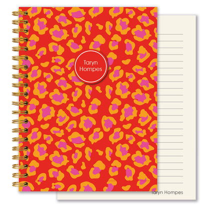 Personalised Journal - Lumo Leopard - Coral