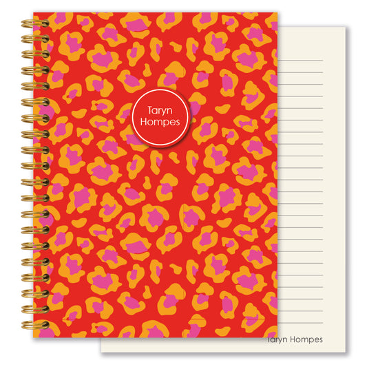 Personalised Journal - Lumo Leopard - Coral