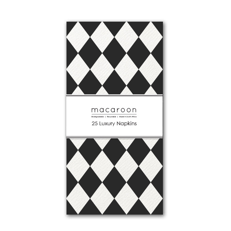 Disposable Slim Luxury Napkins - Harlequin Black