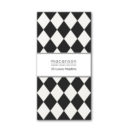 Disposable Slim Luxury Napkins - Harlequin Black
