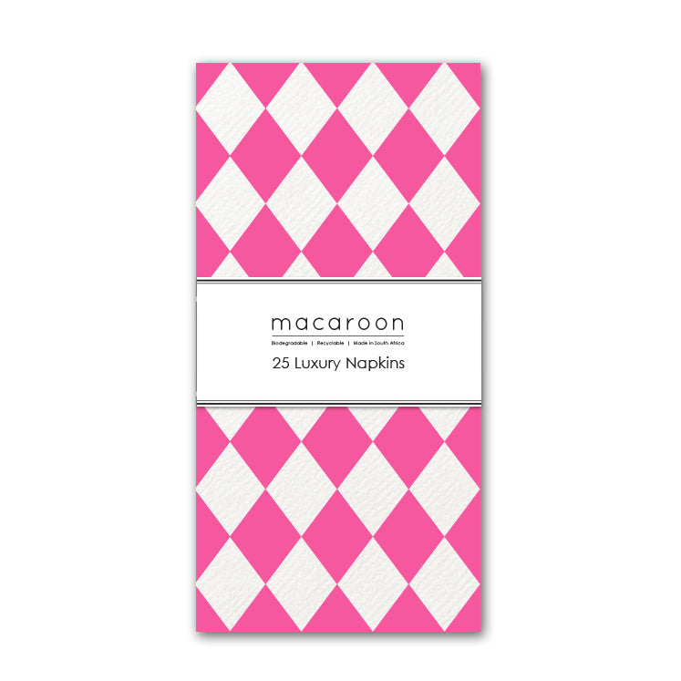 Disposable Slim Luxury Napkins - Harlequin Bright Pink