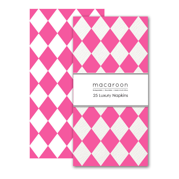 Disposable Slim Luxury Napkins - Harlequin Bright Pink