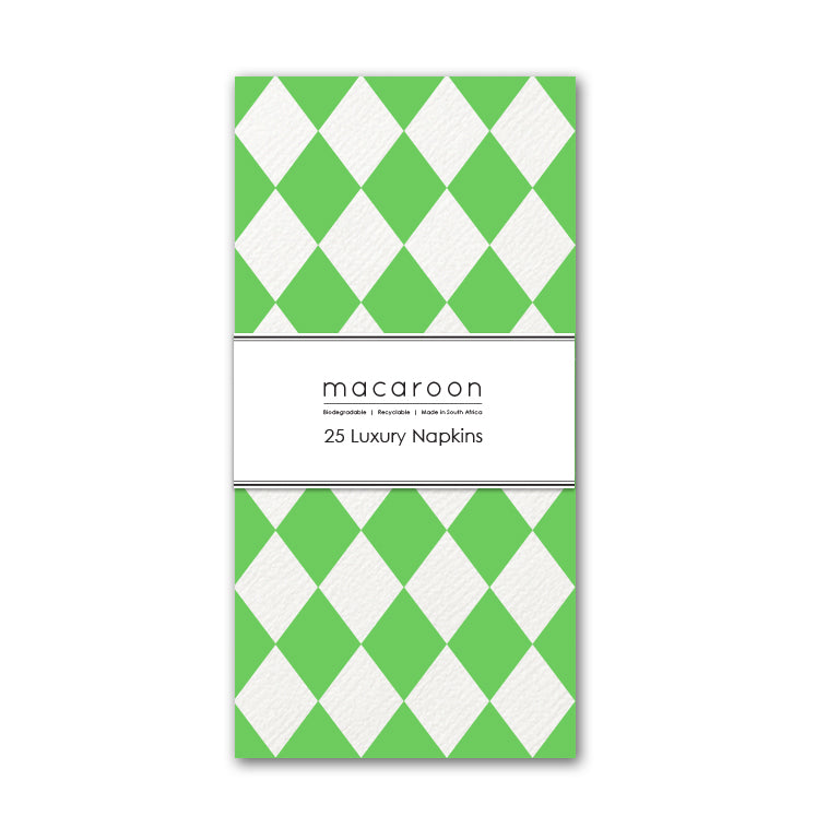 Disposable Slim Luxury Napkins - Harlequin Apple Green