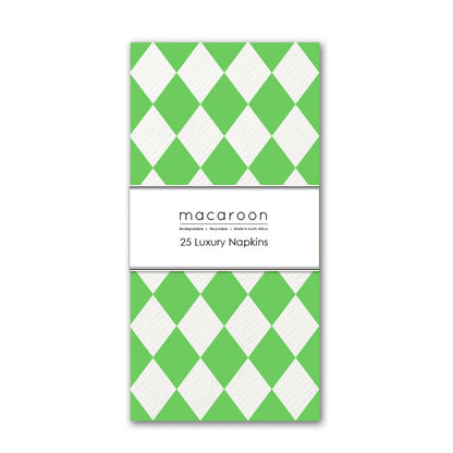 Disposable Slim Luxury Napkins - Harlequin Apple Green