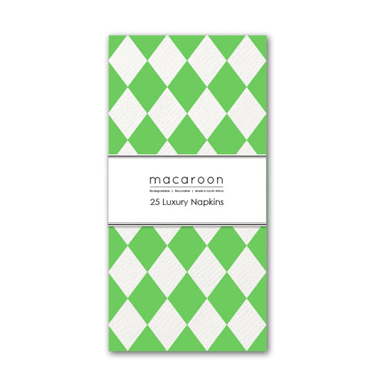 Disposable Slim Luxury Napkins - Harlequin Apple Green