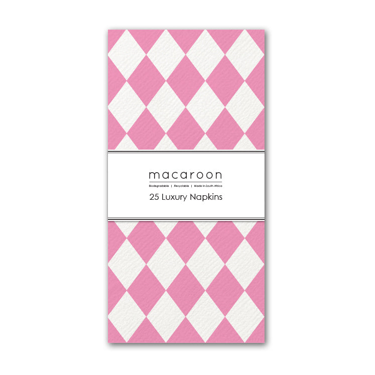Disposable Slim Luxury Napkins - Harlequin Bon Bon Pink (Sobet)