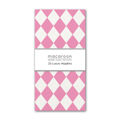 Disposable Slim Luxury Napkins - Harlequin Bon Bon Pink (Sobet)
