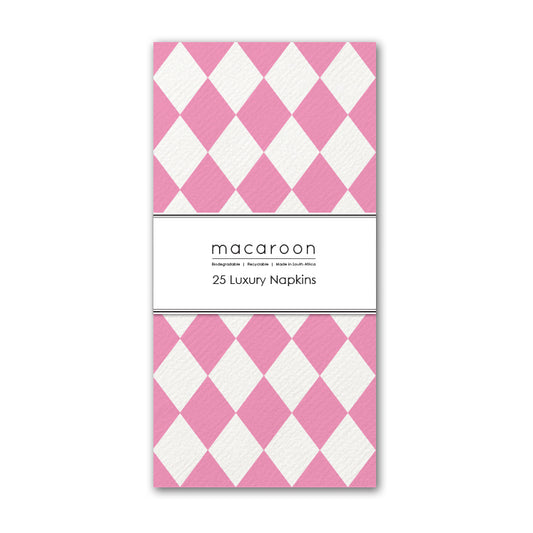 Disposable Slim Luxury Napkins - Harlequin Bon Bon Pink (Sobet)