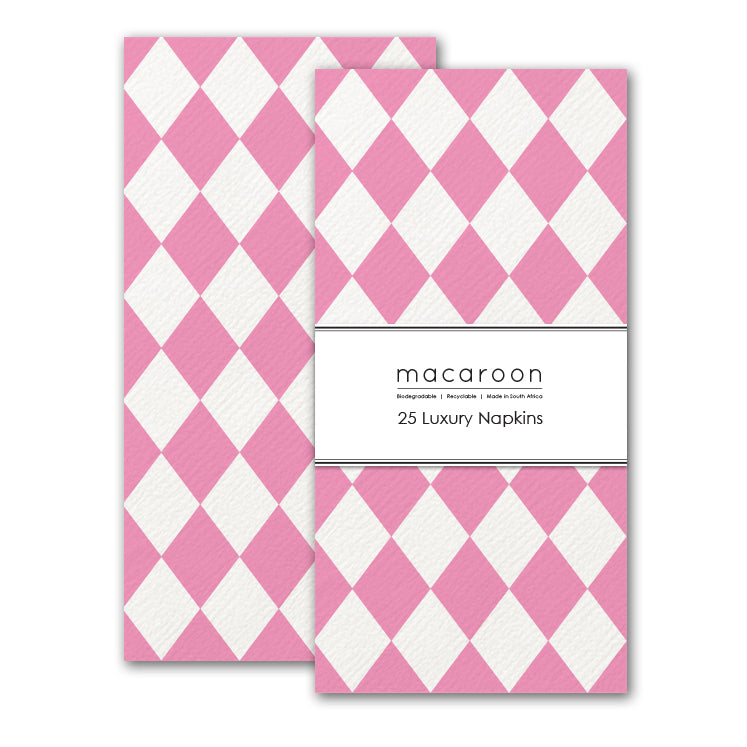Disposable Slim Luxury Napkins - Harlequin Bon Bon Pink (Sobet)