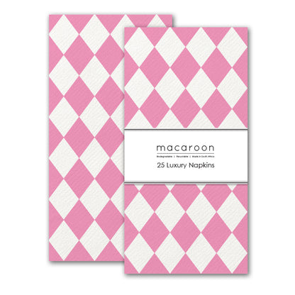 Disposable Slim Luxury Napkins - Harlequin Bon Bon Pink (Sobet)