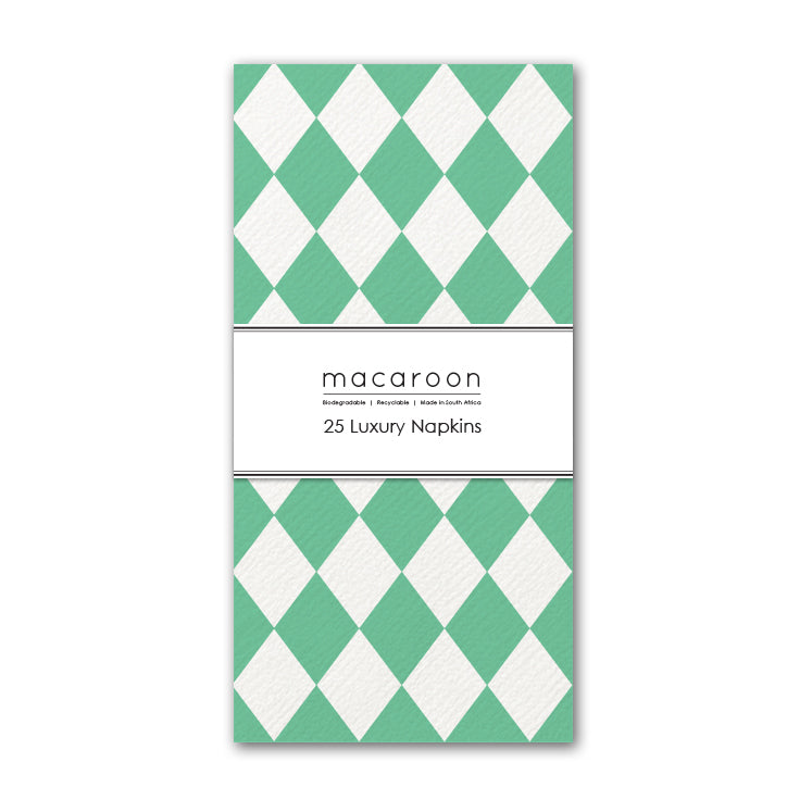 Disposable Slim Luxury Napkins - Harlequin Seaglass