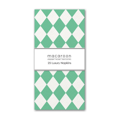 Disposable Slim Luxury Napkins - Harlequin Seaglass