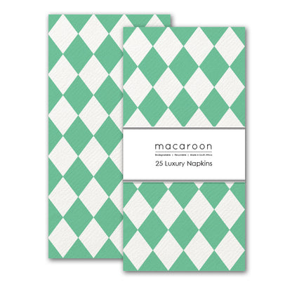 Disposable Slim Luxury Napkins - Harlequin Seaglass