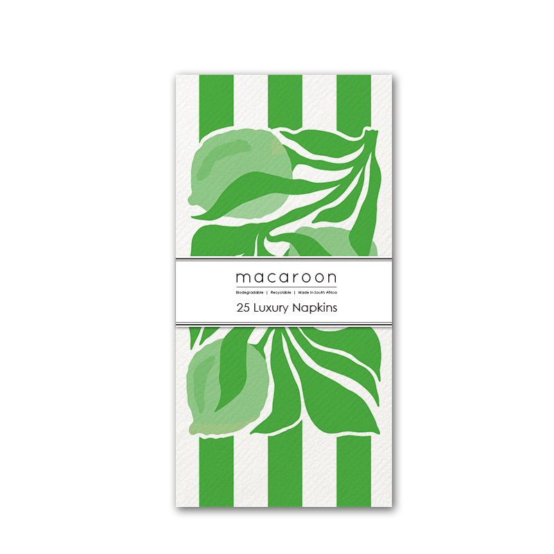 Disposable Slim Luxury Napkins - Citrus - Green