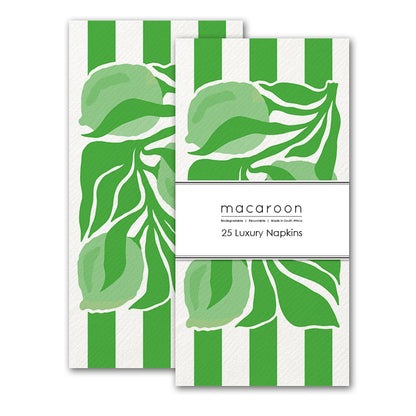 Disposable Slim Luxury Napkins - Citrus - Green