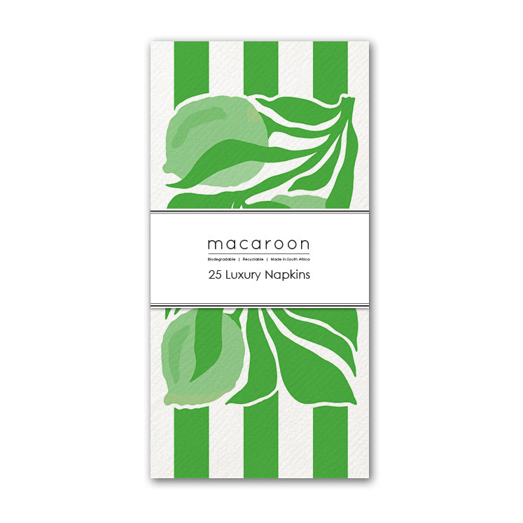 Disposable Slim Luxury Napkins - Citrus - Green