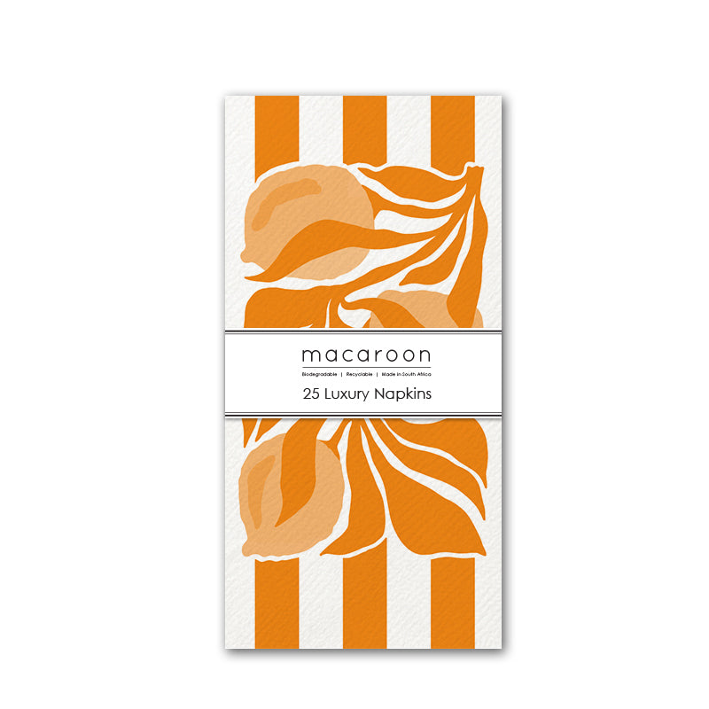 Disposable Slim Luxury Napkins - Citrus - Orange