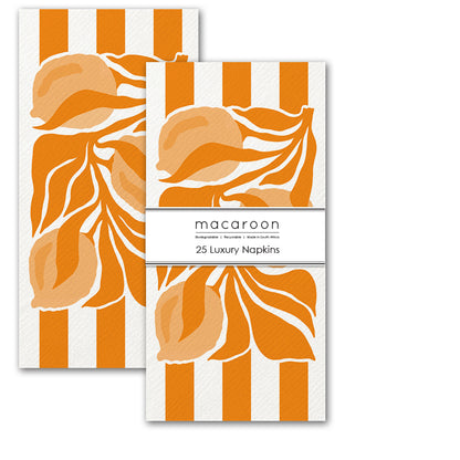 Disposable Slim Luxury Napkins - Citrus - Orange