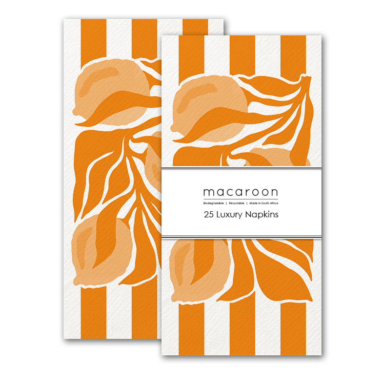 Disposable Slim Luxury Napkins - Citrus - Orange