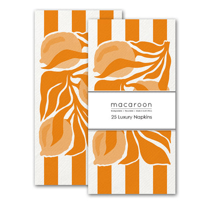 Disposable Slim Luxury Napkins - Citrus - Orange