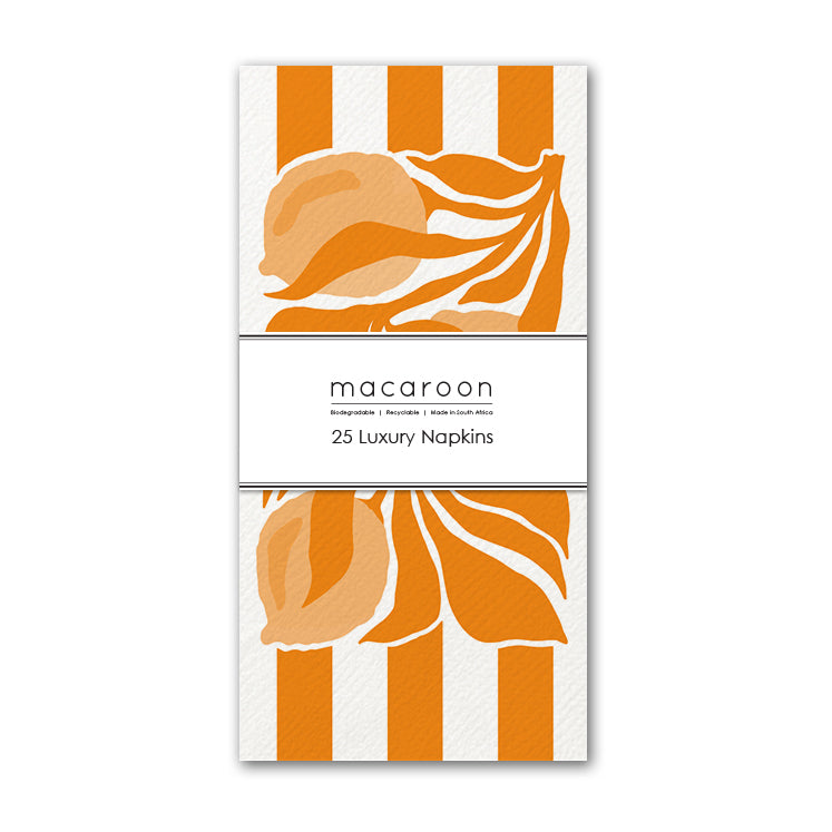 Disposable Slim Luxury Napkins - Citrus - Orange