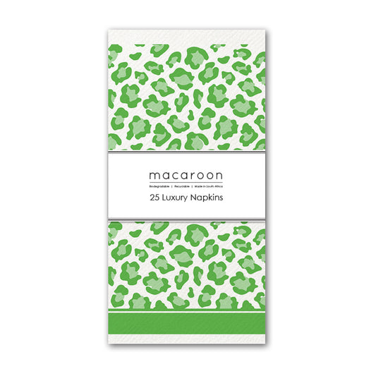 Disposable Slim Luxury Napkins - Leopard - Green
