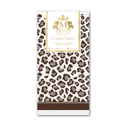 Disposable Slim Luxury Napkins - Natural Leopard