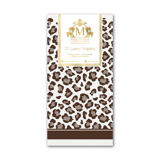 Disposable Slim Luxury Napkins - Natural Leopard