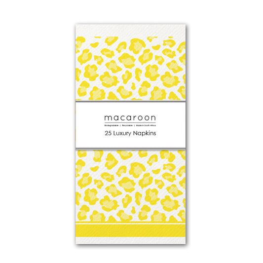 Disposable Slim Luxury Napkins - Leopard - Yellow
