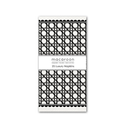 Disposable Slim Luxury Napkins - Wicker Cane Black