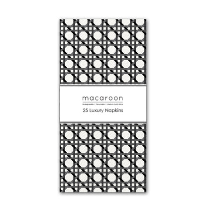 Disposable Slim Luxury Napkins - Wicker Cane Black