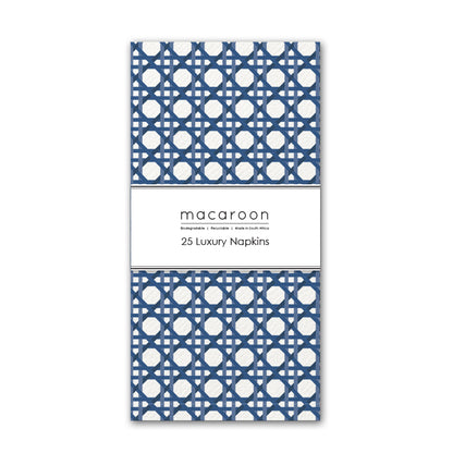 Disposable Slim Luxury Napkins - Wicker Cane Blue
