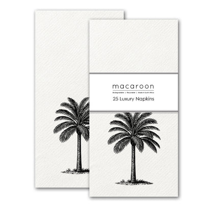 Disposable Slim Luxury Napkins - Palm Royale Black