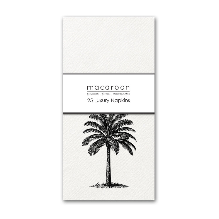 Disposable Slim Luxury Napkins - Palm Royale Black