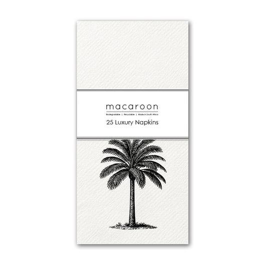 Disposable Slim Luxury Napkins - Palm Royale Black