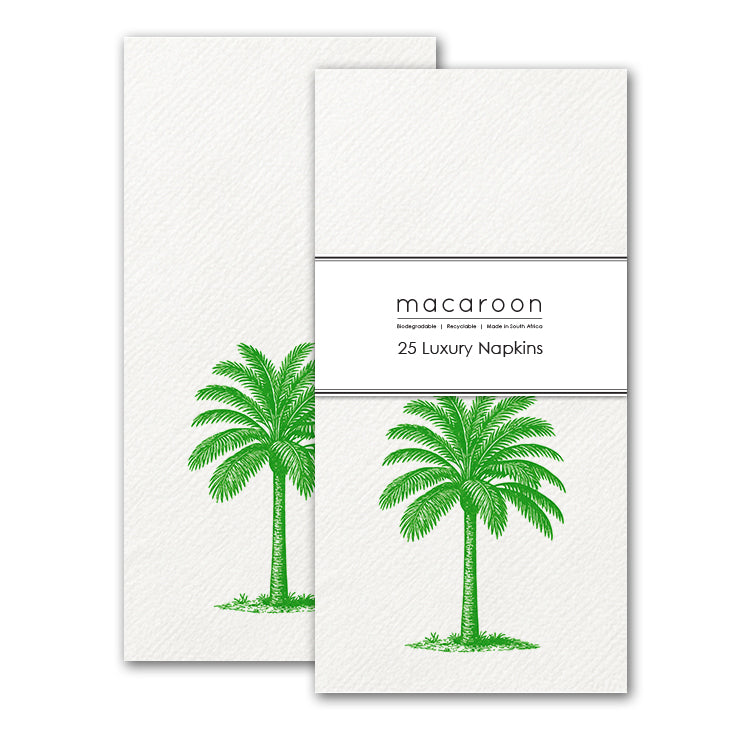 Disposable Slim Luxury Napkins - Palm Royale Green