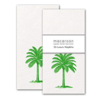 Disposable Slim Luxury Napkins - Palm Royale Green