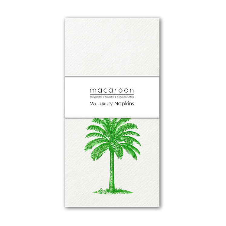 Disposable Slim Luxury Napkins - Palm Royale Green