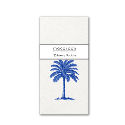 Disposable Slim Luxury Napkins - Palm Royale Blue