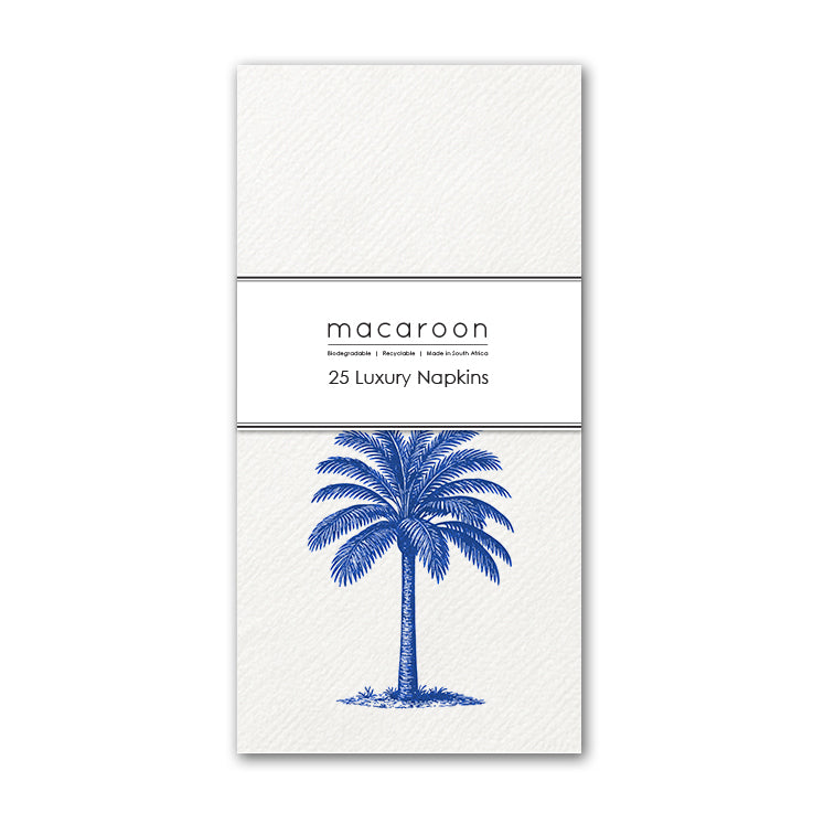 Disposable Slim Luxury Napkins - Palm Royale Blue