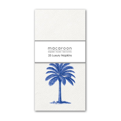Disposable Slim Luxury Napkins - Palm Royale Blue