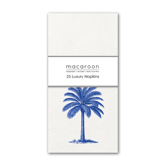 Disposable Slim Luxury Napkins - Palm Royale Blue