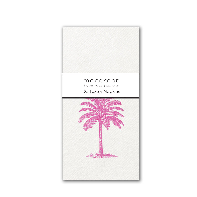 Disposable Slim Luxury Napkins - Palm Royale Pink
