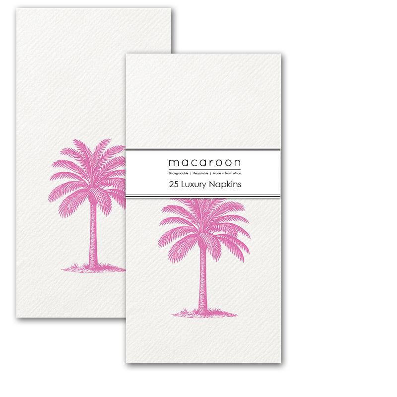 Disposable Slim Luxury Napkins - Palm Royale Pink