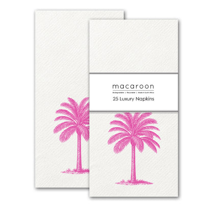 Disposable Slim Luxury Napkins - Palm Royale Pink
