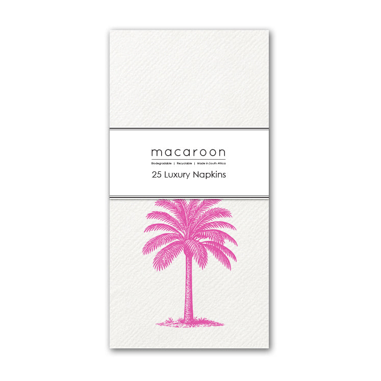 Disposable Slim Luxury Napkins - Palm Royale Pink