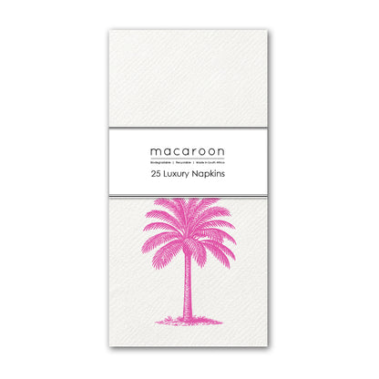 Disposable Slim Luxury Napkins - Palm Royale Pink