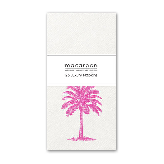 Disposable Slim Luxury Napkins - Palm Royale Pink