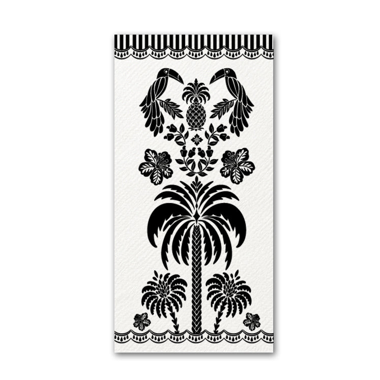 Disposable Slim Luxury Napkins - Black Palm & Plume